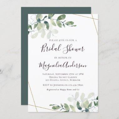 Elegant Eucalyptus Bridal Shower Invitations