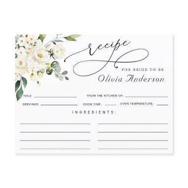 Elegant Eucalyptus Bridal Shower Recipe Invitations