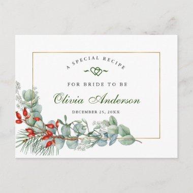 Elegant Eucalyptus Bridal Shower Recipe Invitations