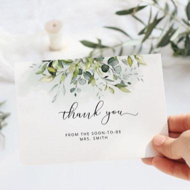 Elegant eucalyptus bridal shower thank you Invitations