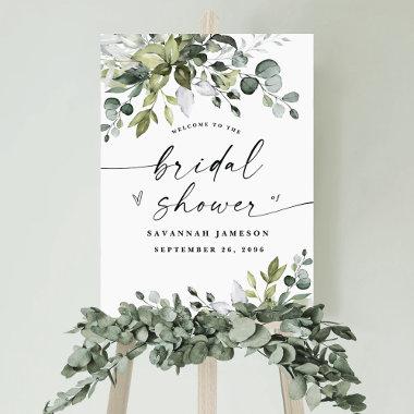 Elegant Eucalyptus Bridal Shower Welcome Sign