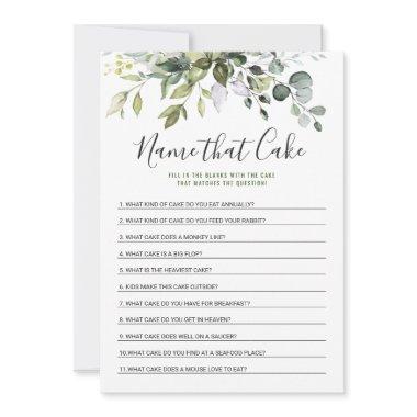 Elegant Eucalyptus Floral Bridal Shower Game Invitations