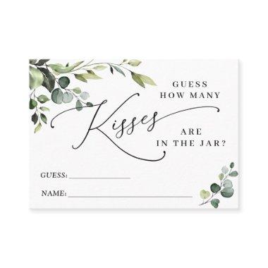 Elegant Eucalyptus Floral Guess How Many Game Invitations