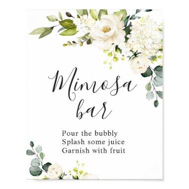 Elegant Eucalyptus Floral Mimosa Bar Wedding Sign