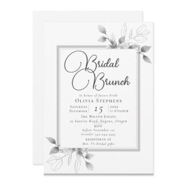 Elegant Eucalyptus Frame Bridal Brunch Shower Invitations