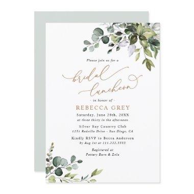 Elegant Eucalyptus Gold Greenery Bridal Luncheon