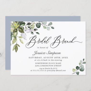 Elegant Eucalyptus Greenery Bridal Brunch Invitations