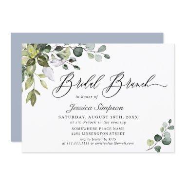 Elegant Eucalyptus Greenery Bridal Brunch Invitations