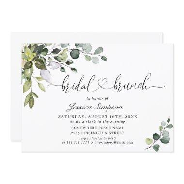 Elegant Eucalyptus Greenery Bridal Brunch Invitations