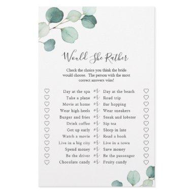 Elegant Eucalyptus Greenery Bridal Shower Game