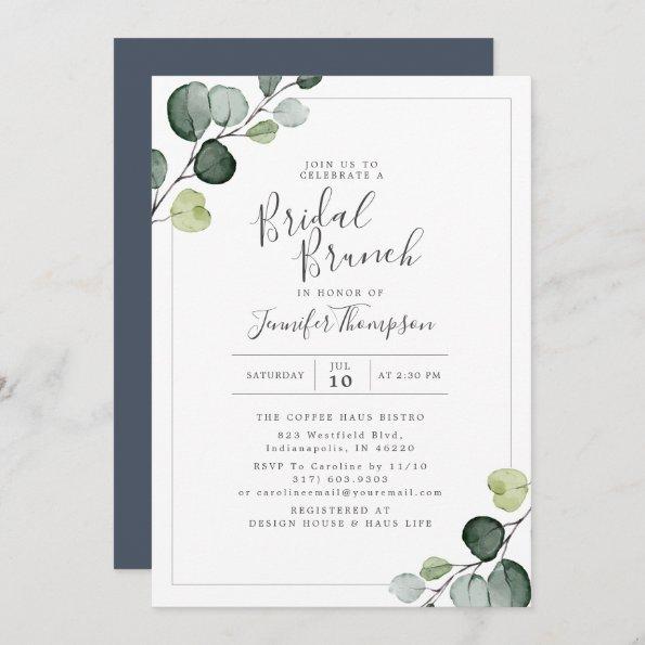 Elegant Eucalyptus Greenery Bridal Shower Invitations