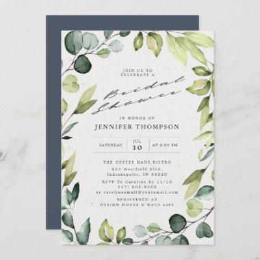 Elegant Eucalyptus Greenery Bridal Shower Invitations