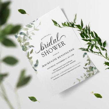 Elegant Eucalyptus Greenery Bridal Shower Invitation PostInvitations