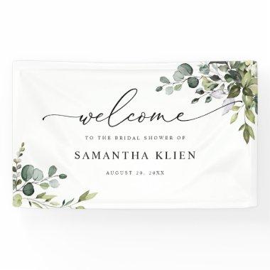 Elegant Eucalyptus Greenery Bridal Shower Welcome Banner