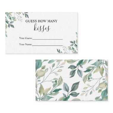 Elegant Eucalyptus Greenery Guess How Many Kisses Enclosure Invitations