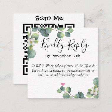 Elegant Eucalyptus Greenery Wedding QR Code Invitations