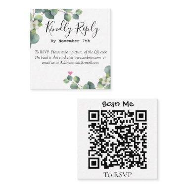 Elegant Eucalyptus Greenery Wedding QR Code Invitations