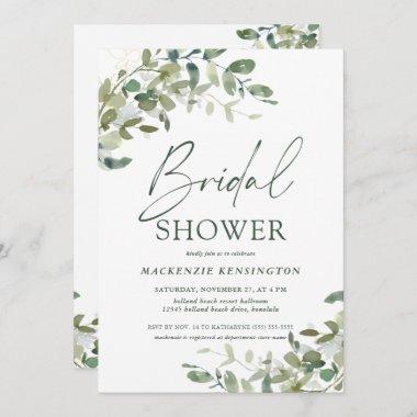 Elegant Eucalyptus Ivy Bridal Shower Invitations
