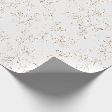 Elegant Eucalyptus Leaves Faux Gold Pretty Wrapping Paper