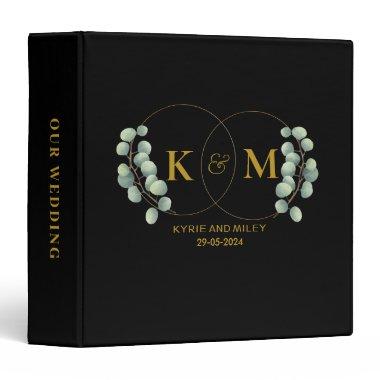 elegant eucalyptus monogram albums 3 ring binder