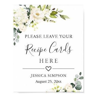 Elegant Eucalyptus Recipe Invitations Bridal Shower Poster