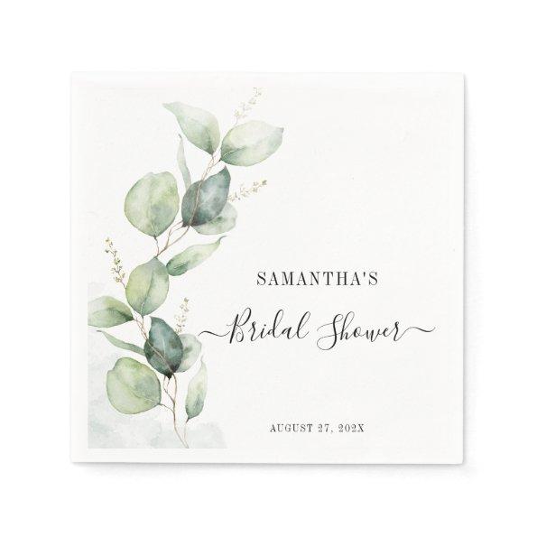 Elegant Eucalyptus Watercolor  Paper Napkins