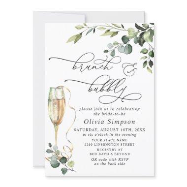Elegant Eucalyptus Watercolor Brunch & Bubbly