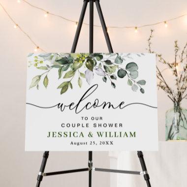 Elegant Eucalyptus Watercolor COUPLE SHOWER Foam Board