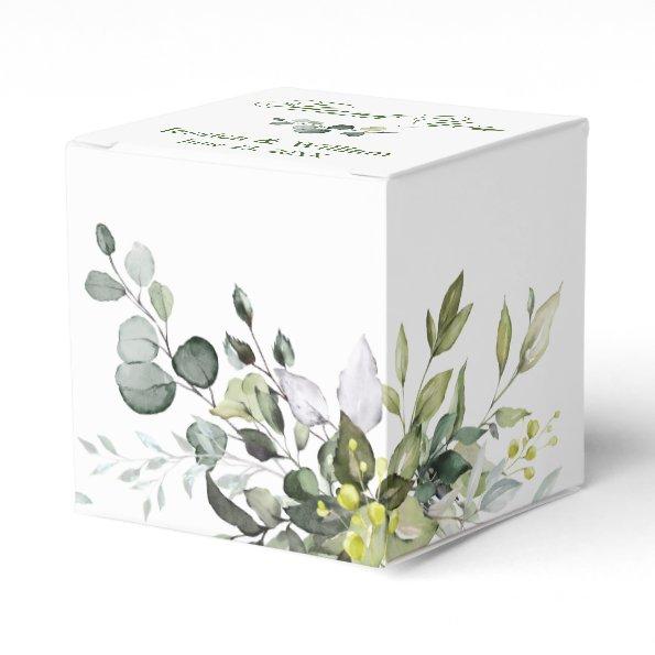 Elegant Eucalyptus Watercolor Greenery Wedding Favor Box