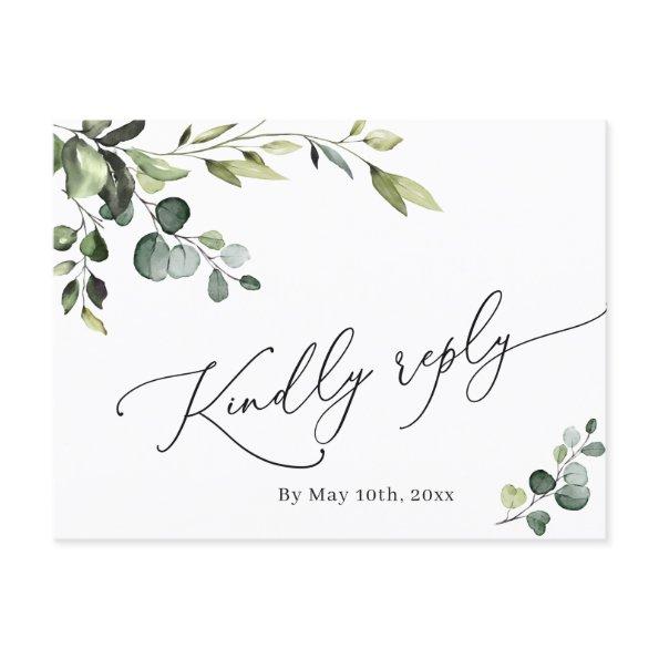 Elegant Eucalyptus Watercolor Wedding RSVP PostInvitations