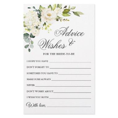 Elegant Eucalyptus White Rose Wishes & Advice Card