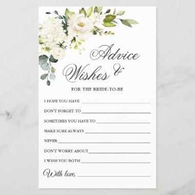 Elegant Eucalyptus White Rose Wishes & Advice Card