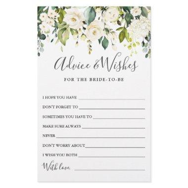 Elegant Eucalyptus White Rose Wishes & Advice Card