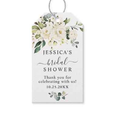 Elegant Eucalyptus White Roses  Favor Gift Tags
