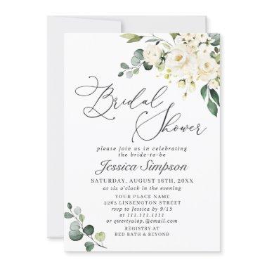 Elegant Eucalyptus White Roses