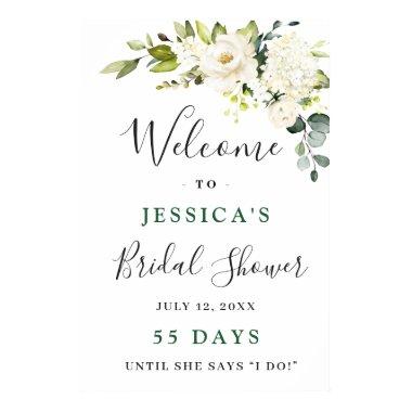 Elegant Eucalyptus White Roses  Poster