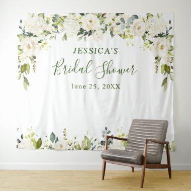Elegant Eucalyptus White Roses  Tape Tapestry