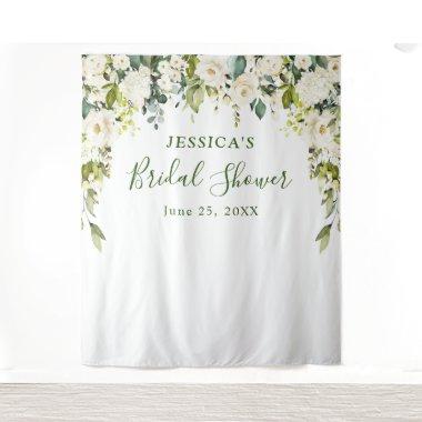 Elegant Eucalyptus White Roses Bridal Shower Tapestry