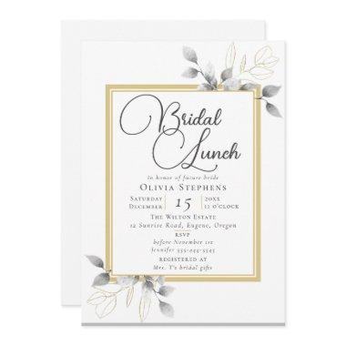 Elegant Eucalyptus Winter Bridal Shower Lunch Invitations