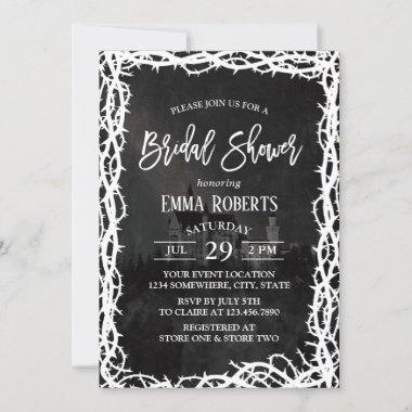 Elegant Fairy Castle Thorn Frame Bridal Shower Invitations