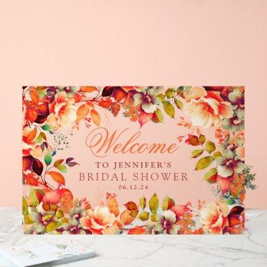 Elegant Fall Autumn Floral  Welcome Acrylic Sign