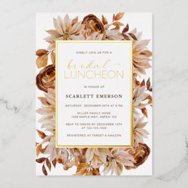 Elegant Fall Bridal Shower Foil Invitations