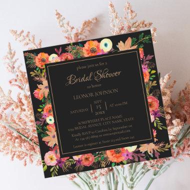 Elegant Fall Colors Bridal Shower Invitations