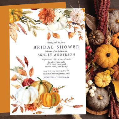 Elegant Fall Floral Autumn Bridal Shower I Invitations
