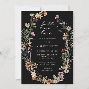 Elegant Fall In Love Bridal Shower Invitations