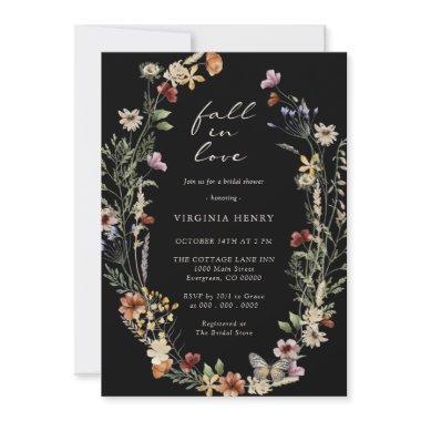 Elegant Fall In Love Bridal Shower Invitations