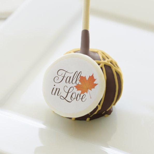 Elegant Fall in Love Orange Maple Leaf Wedding Cake Pops