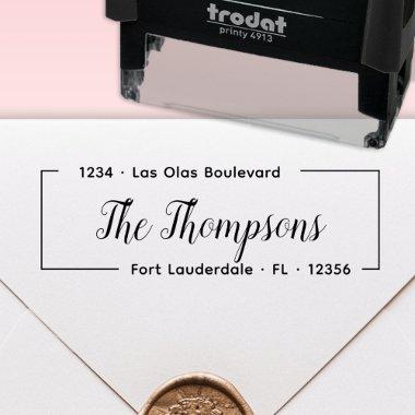 Elegant Family Name Script Return Address Self-inking Stamp