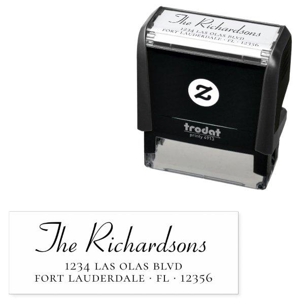 Elegant Family Surname Script Return Address Self-inking Stamp