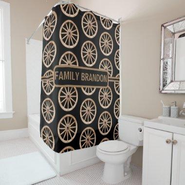 Elegant Farmhouse Rustic Old-Fashion Family Name Shower Curtain